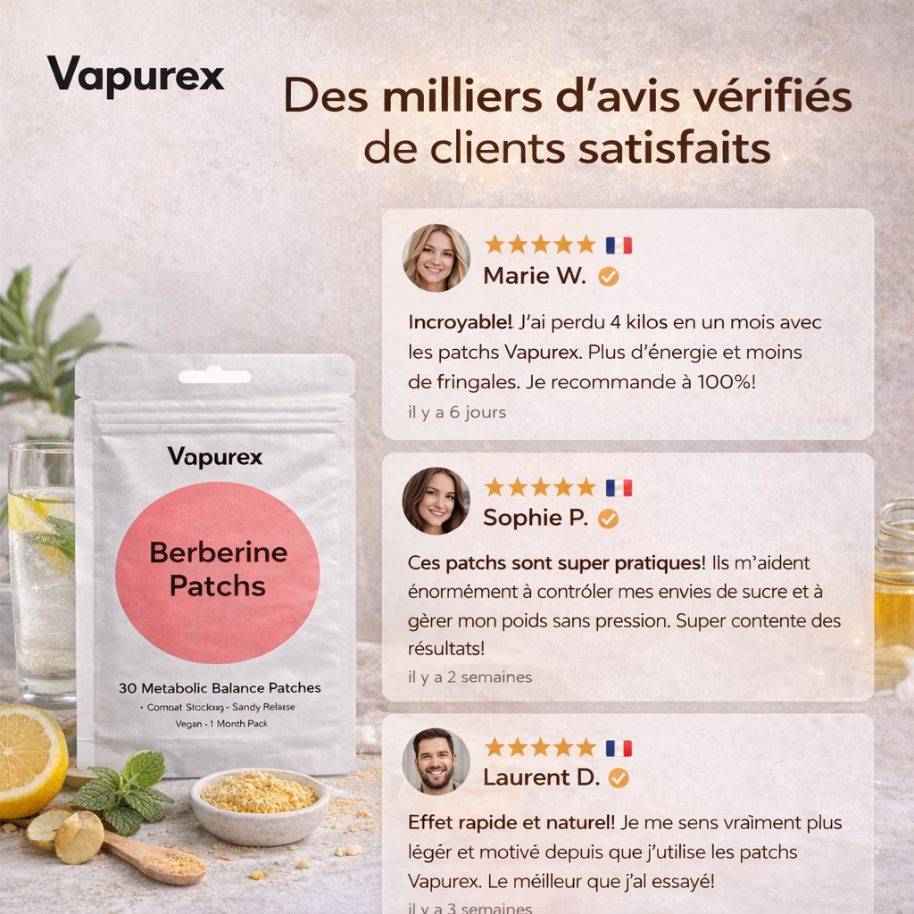 Vapurex Patchs Berbérine – Cure Minceur 30 Jours